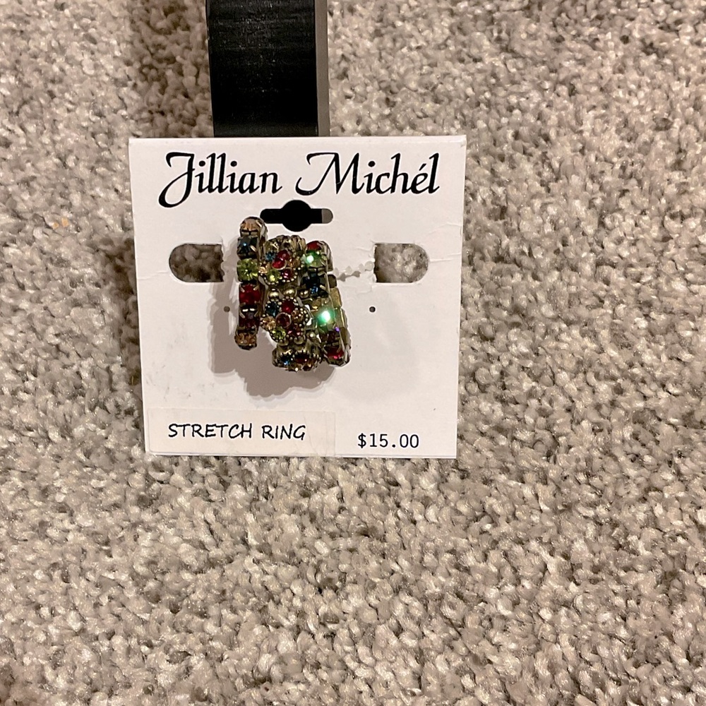🆕 NWT 3pc Stacking Fashion Rings, stretch band fits all, multicolored gemstones